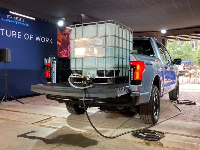 All models come with Pro Power Onboard, which enables owners to use the Lightning as a giant battery bank. Here a Pro model is powering a water pump.