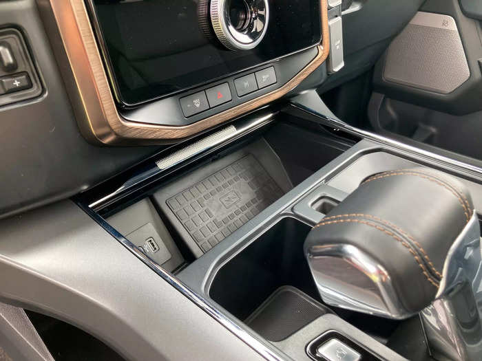 Extra tech features included in the Lariat include adaptive cruise control, a wireless charging pad, a 360-degree camera, and an upgraded sound system. Blue Cruise, Ford