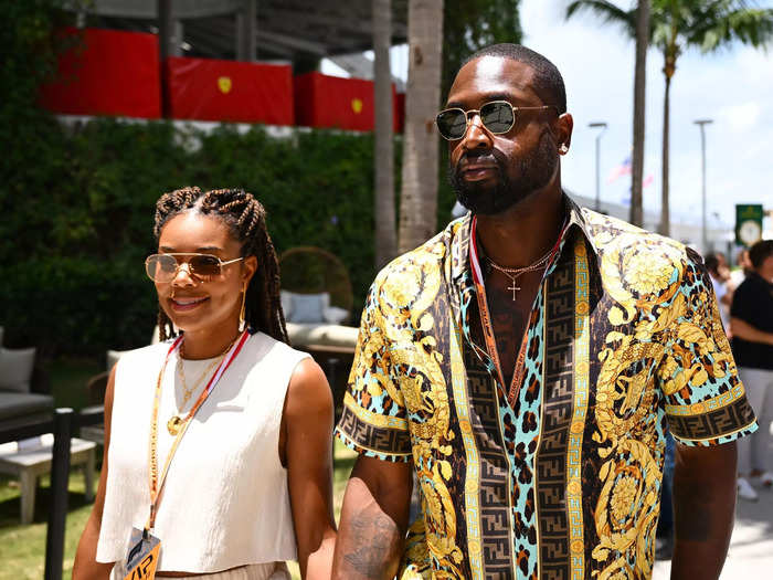 Dwyane Wade and Gabrielle Union were ready for fun in the sun on a hot Miami day.