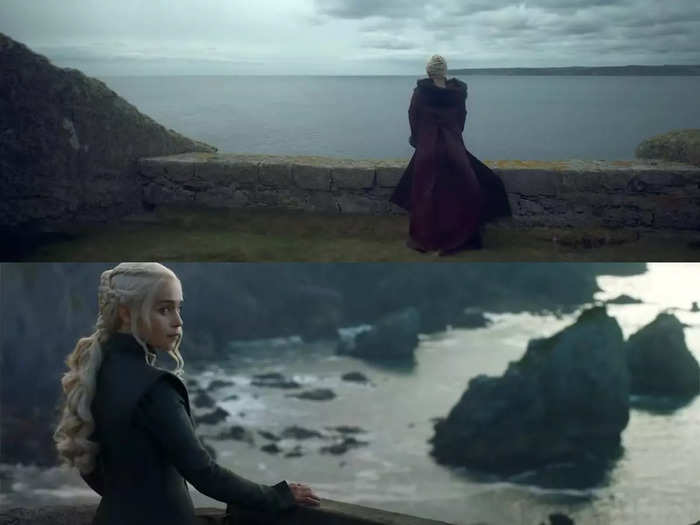 The first shot of the trailer appears to show Princess Rhaenrya Targaryen at Dragonstone.