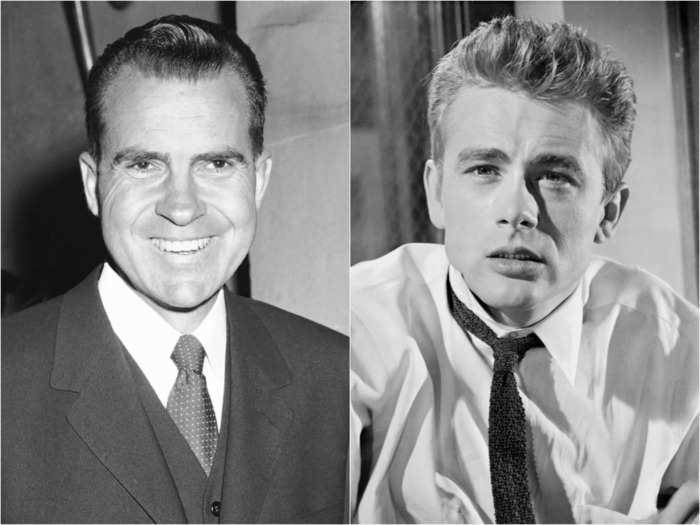 Seventh cousins Richard Nixon and James Dean were quite different when it came to their public personas.