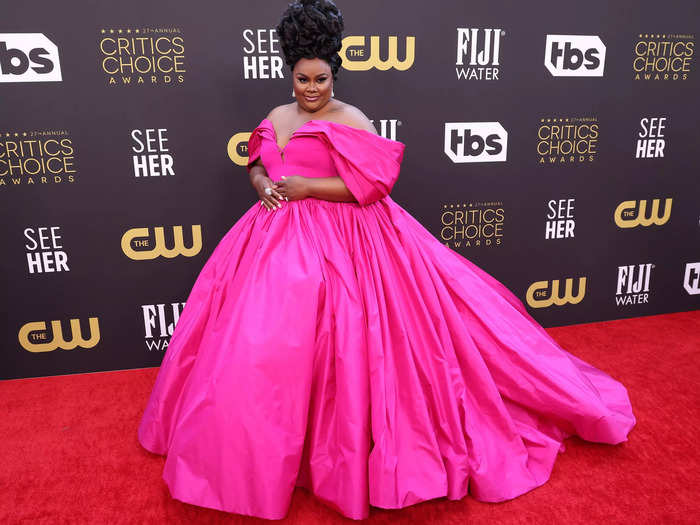 "Nailed It" host Nicole Byer wore a Christian Siriano ball gown and a matching pink manicure to the Critics Choice Awards in March.