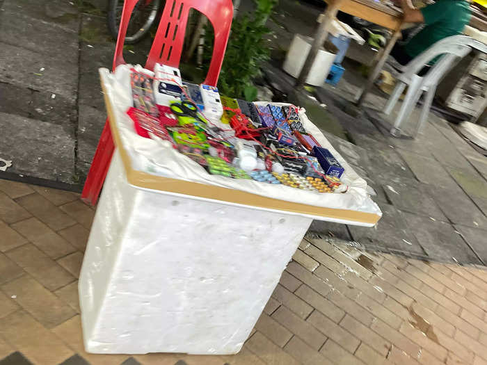 Illegal sex enhancement drugs were also sold openly on the streets. On both visits to the district, I saw men, likely in their 50s and 60s, perusing the many drugs on offer.