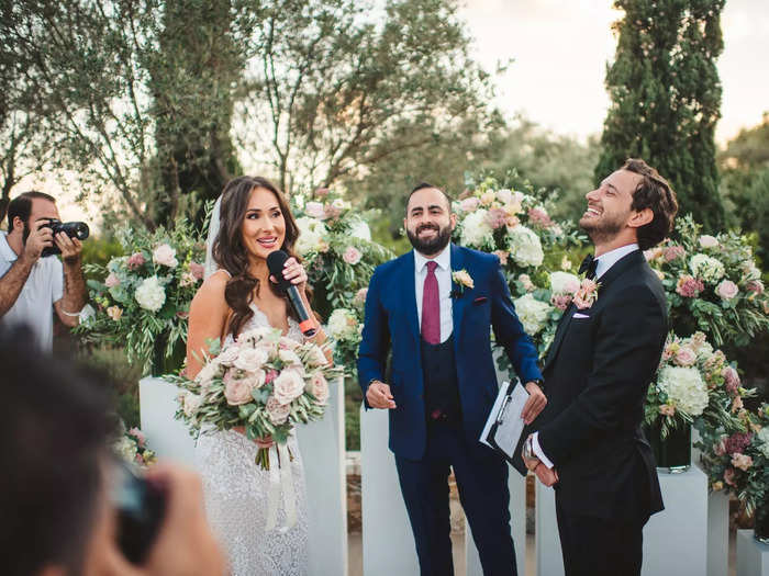 She decided to pause the wedding so she could add the skirt.