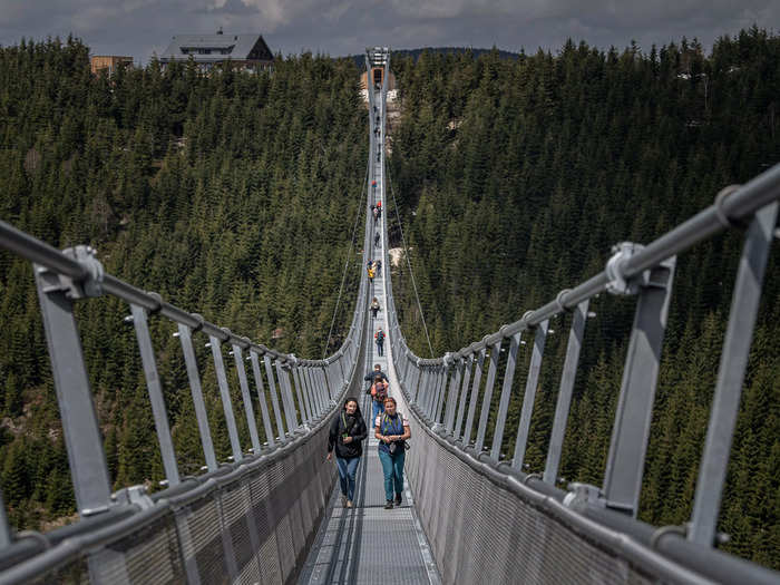 "Marvelous, impressive, the bridge moves, so you think something is going to happen," he told the AP. "I wonder what is going to happen when it is windy."