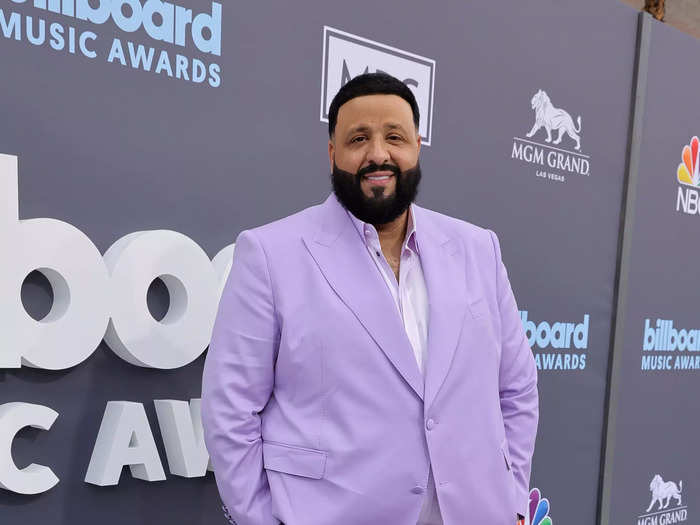 DJ Khaled opted for a pop of color in a lavender suit with matching sneakers.