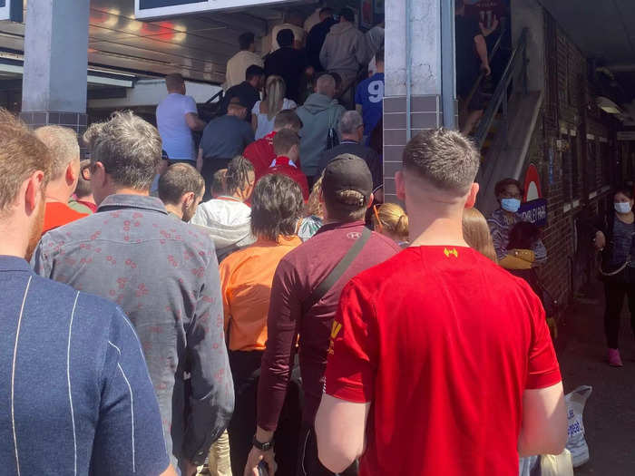 As is tradition, fans crammed onto the London Underground to get to Wembley.