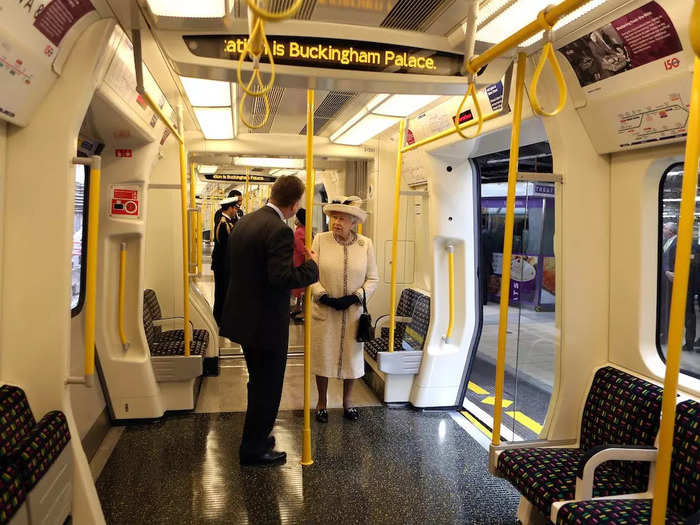 She also traveled by Tube from Baker Street while marking the 150th anniversary of the London Underground