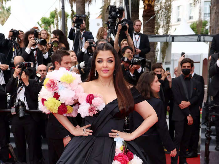 Aishwarya Rai Bachchan stunned in a gown bursting with florals.