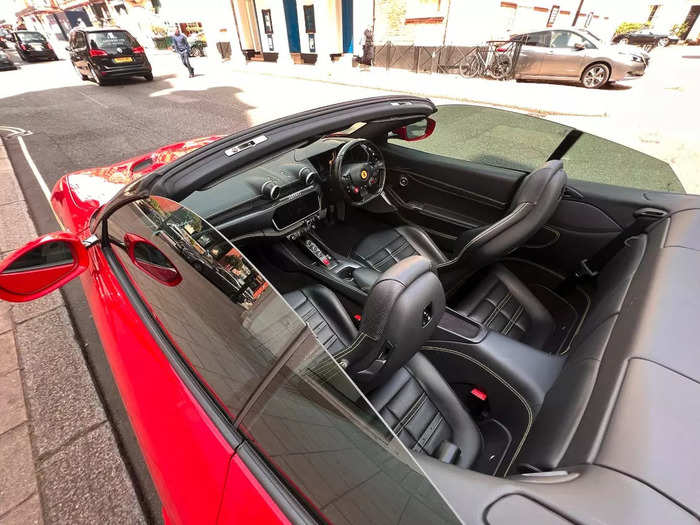 The Ferrari can seat four people and has plenty of legroom at the front, surprisingly.