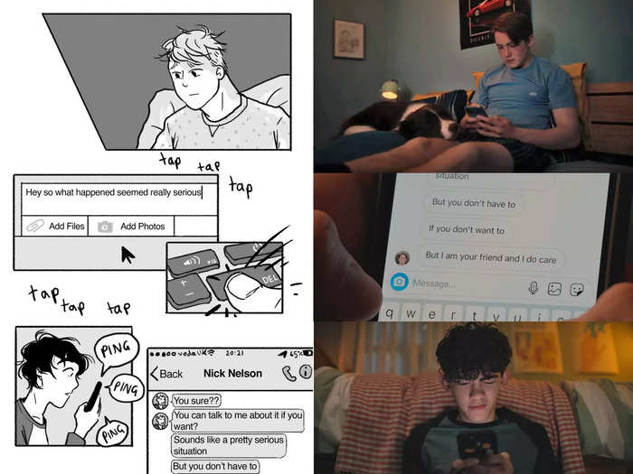 All of the text conversations between Nick and Charlie were similarly pulled right from Oseman