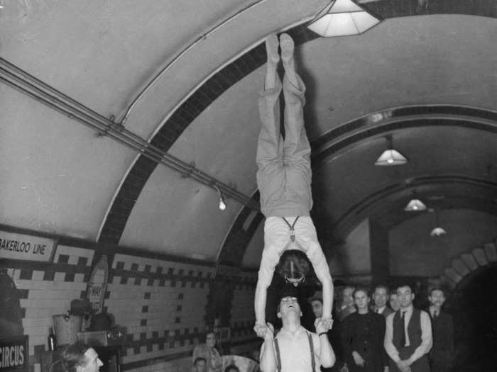 ... But the station was also once a temporary shelter for Londoners. During the second world war, around 5,000-7,000 people sheltered at Piccadilly Circus every night.