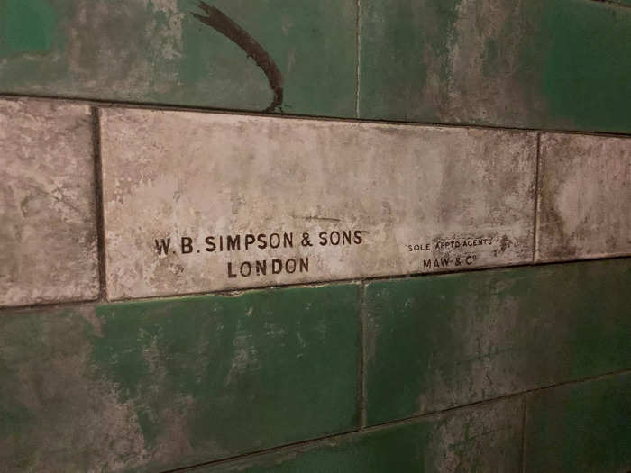 The station was designed by the architect, Leslie Green, who designed more than 40 train stations across London. The authentic stamps from the tile manufacturers were still noticeable on the tiles.