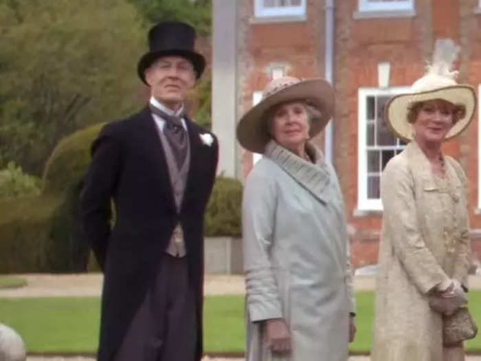 Lord Merton can be spotted in the trailer alongside his wife and Lady Rosamund.