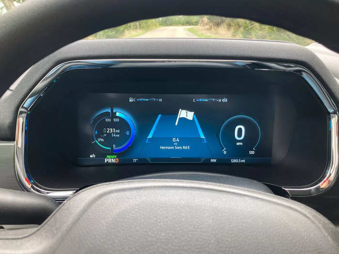 In place of regular analog gauges, drivers get a screen that shows speed, battery level, turn-by-turn directions, and other key information.