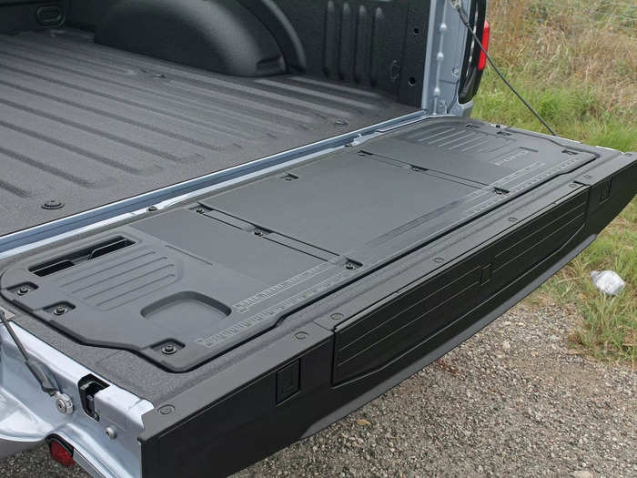 Higher-end Lightnings get a power tailgate that has rulers, a place to prop up a phone, and spots to clamp down materials.