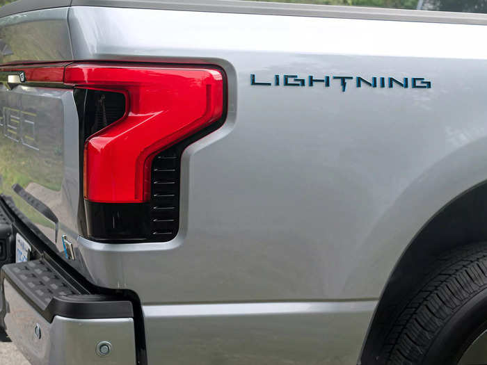 The running lights and brake lights have an angular, almost lightning bolt-like shape to them.