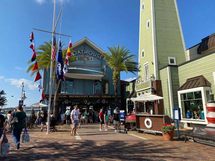 When you reach this point of Disney Springs, you might be hungry again — or at least, enticed