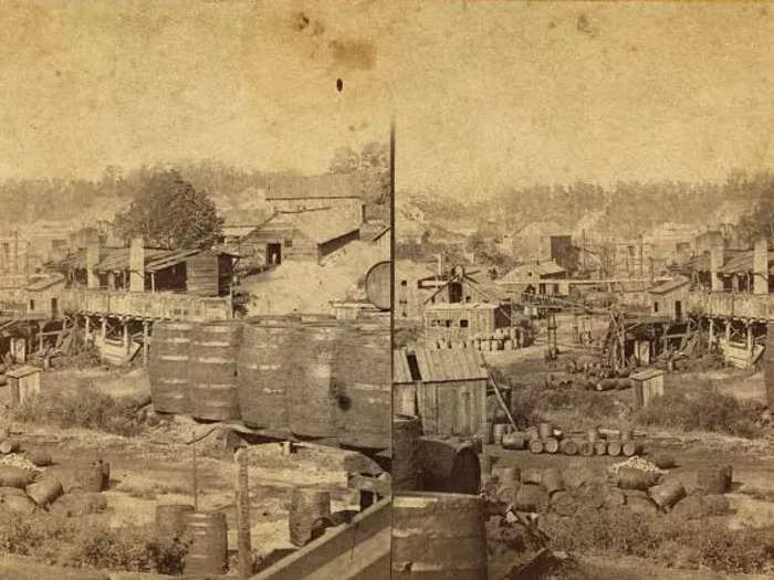 After the war, the rush to produce outpaced demand so much that a price crash in the 1870s made oil cheaper than drinking water for households in the oil regions.