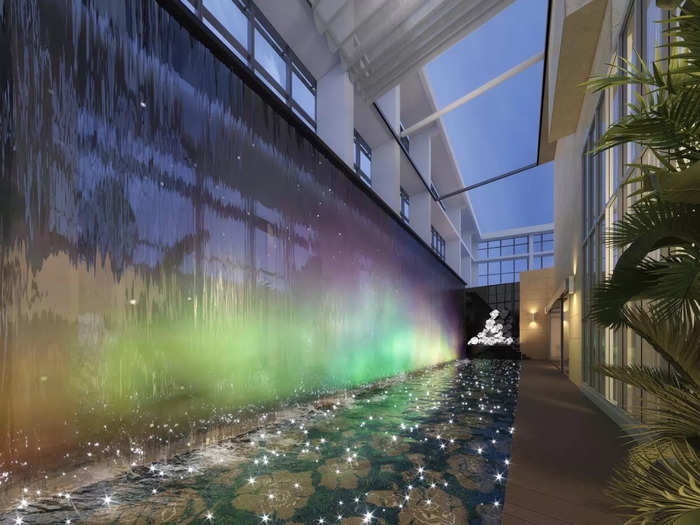 Also slated for the highest floor is a 25-meter pool and a waterfall fountain.