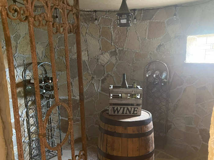 In the basement, he converted a former coal storage room into a wine cellar.