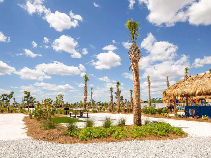 Camp Margaritaville RV Resort and Cabana Cabins Auburndale has 183 RV sites, including 11 "Super Premium" RV suites, that all bask under direct Florida sun.