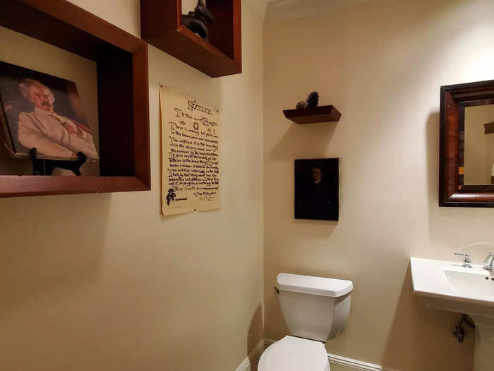 The residence comes with five full bathrooms, some of which are adorned in Twain-inspired decor.