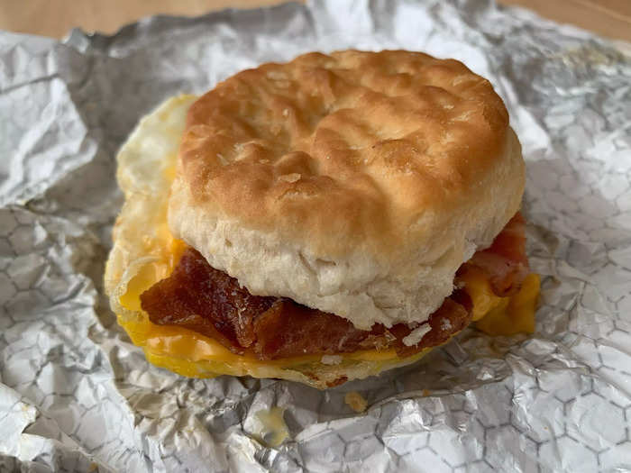This became my favorite fast-food bacon, egg, and cheese biscuit.