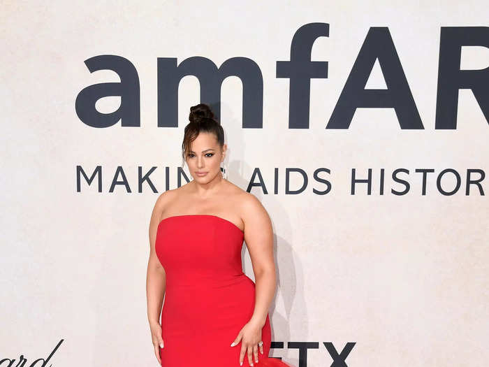 Ashley Graham stunned in a red mermaid gown for the charity event.