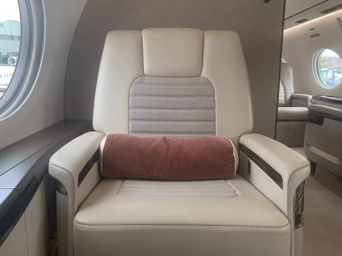 The seats on the G700 can recline into beds but the cabin is spacious enough for a client to choose to have a full-size bed installed.