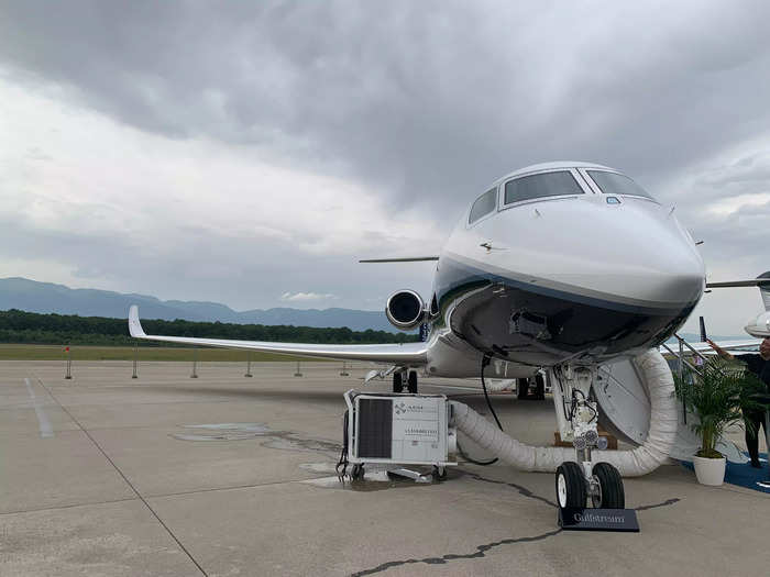 I toured some of the Gulfstream demonstration planes while they were on display at the European Business and Aviation Convention and Exhibition in Geneva.