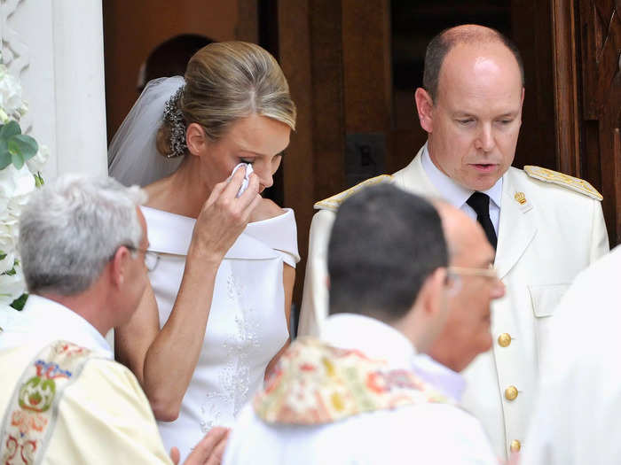 Albert and Charlene got married in 2011, but photos of her wiping away tears on the big day added to speculation about their relationship.