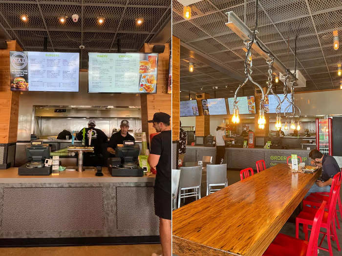 I thought the inside of BurgerFi looked more like a low-key restaurant than Wahlburgers did.