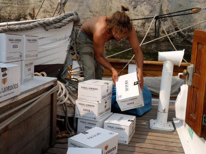 Right now, the shipping logistics are pretty old-fashioned. Each sailboat, which can be hundreds of years old, has its own crew and shipping routes.