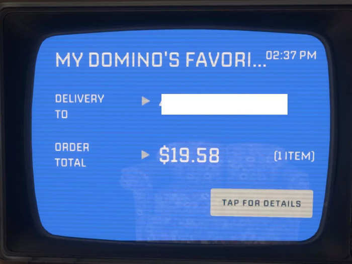 Your order and address from your Easy Order profile appear on screen.