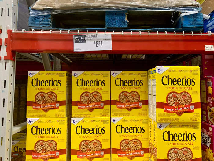 Cheerios are just slightly less expensive at Costco by 15 cents per pound.