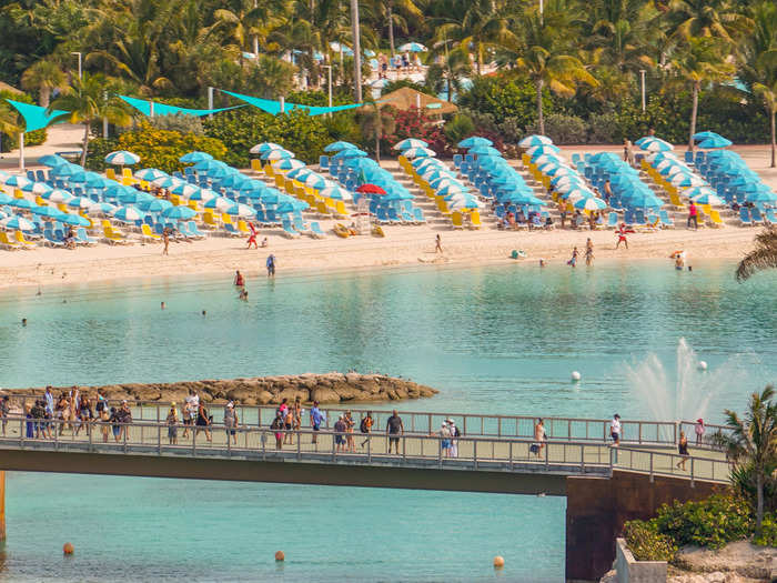 You will surely find a comfortable spot. According to Royal Caribbean, the beach has 6,000 lounge chairs and 12,000 umbrellas on CocoCay.