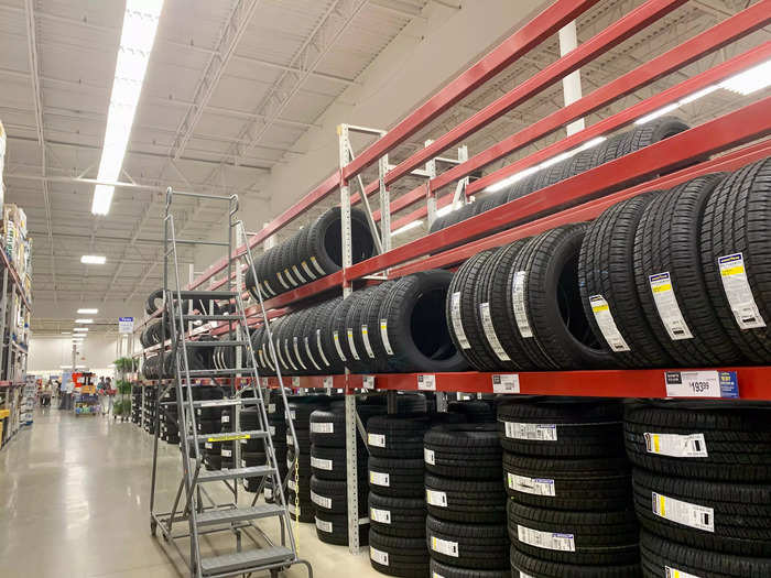 Costco also has a tire center, but it is separated from the main shopping area.