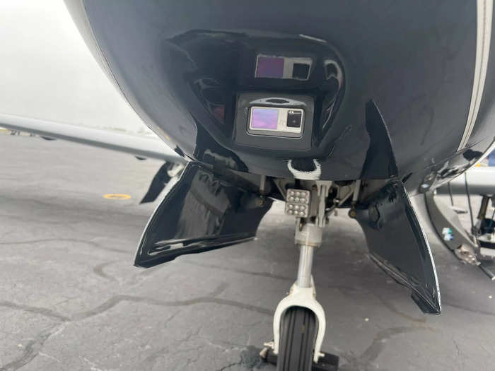 Walking around the plane, Kane showed me a few interesting features, like the infrared camera on the nose, which scans for wildlife or debris on the runway to avoid a collision.