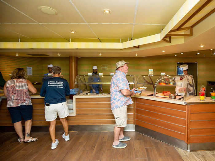 As for the food, the lunch buffet was understandably as small as the ship.