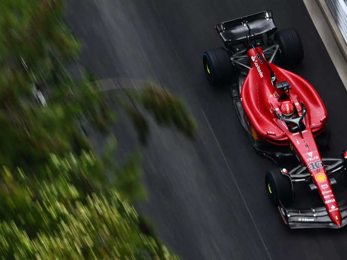 An overhead view of Charles Leclerc.