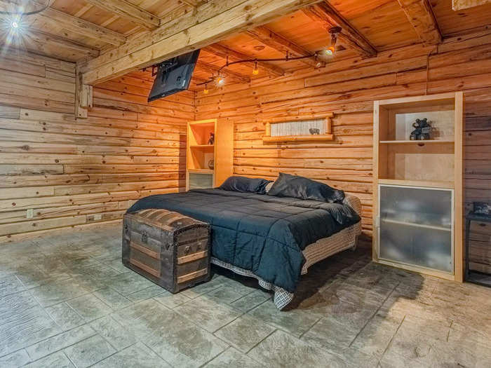 The converted barn has three bedrooms — two are on the first floor, while the third is in the loft.