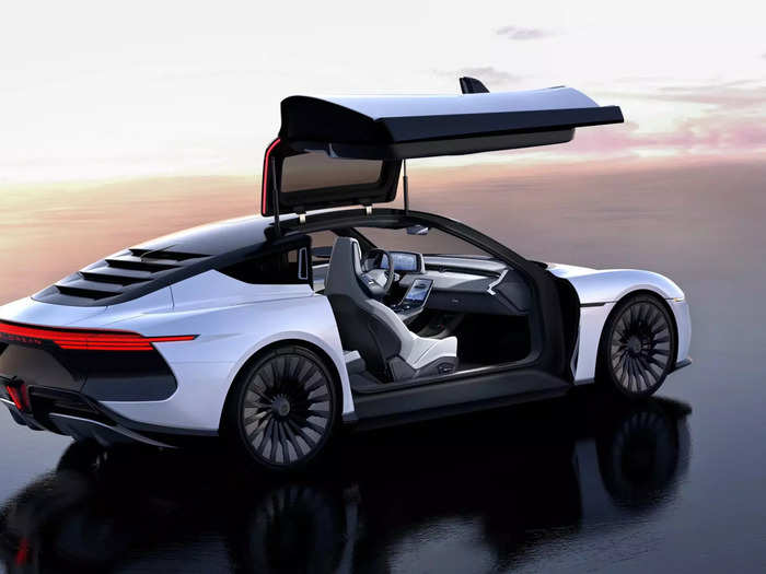 Like the original, the Alpha5 features a sleek silhouette and gull-wing doors.