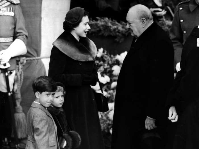 Winston Churchill served as prime minister of the UK at the time. He and the Queen enjoyed a close relationship.