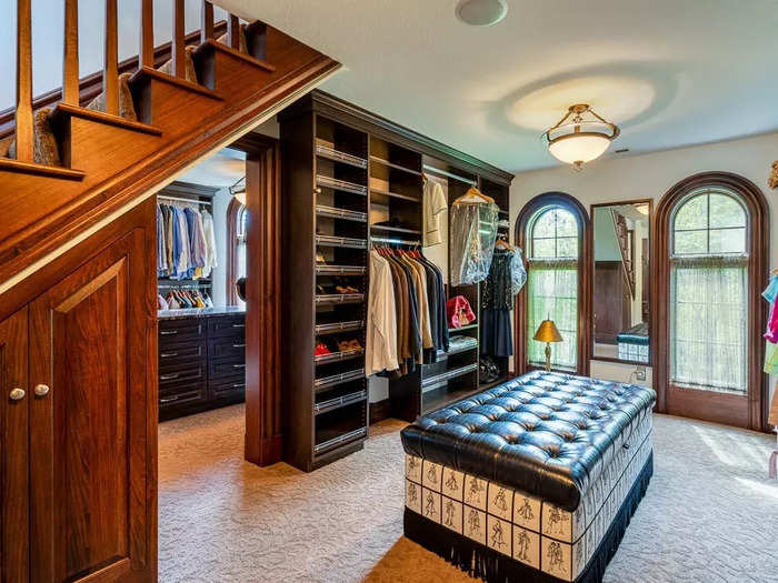 The master bathroom leads to two separate walk-in closets — one each for Delp and his wife.