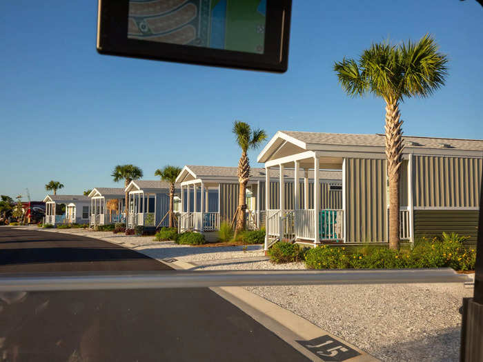 The units make up the perimeter of the RV camp, which began welcoming guests in January.