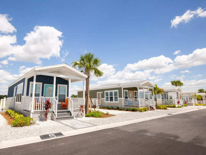 … Camp Margaritaville in Auburndale, Florida has tropical tiny homes fit for its warm lakeside location.