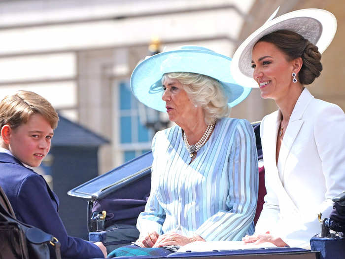 The royal family kept their style patriotic as they dressed in the colors of the British flag.