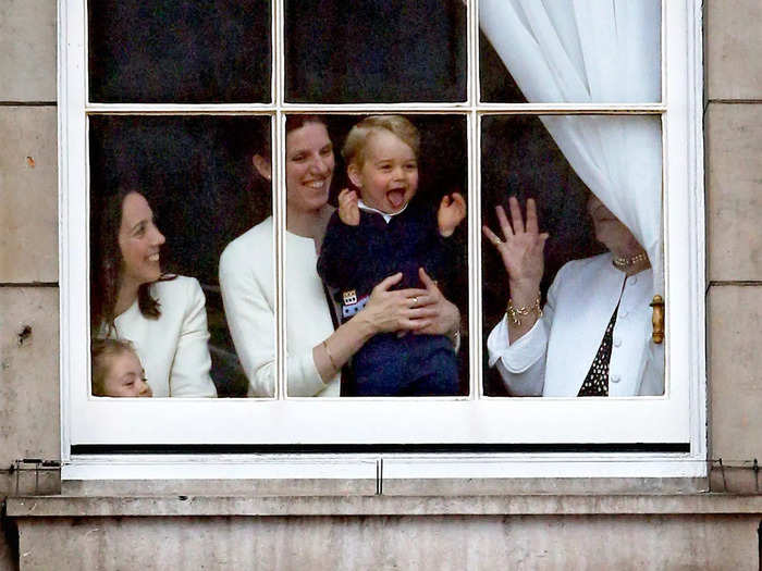 At his first Trooping the Colour in 2015, Prince George stole the show before he even walked out onto the balcony by waving at crowds from a window.