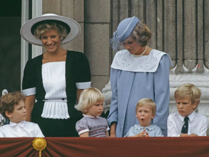 At the 1984 Trooping the Colour, a blond Prince William distracted his cousins on the Buckingham Palace balcony.